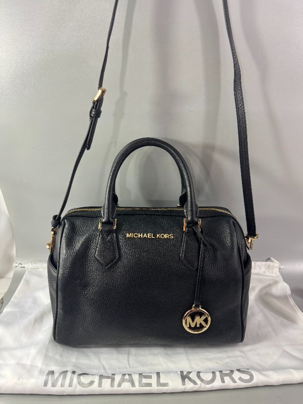 Michael Kors Black Pebble Leather Bedford Legacy Satchel